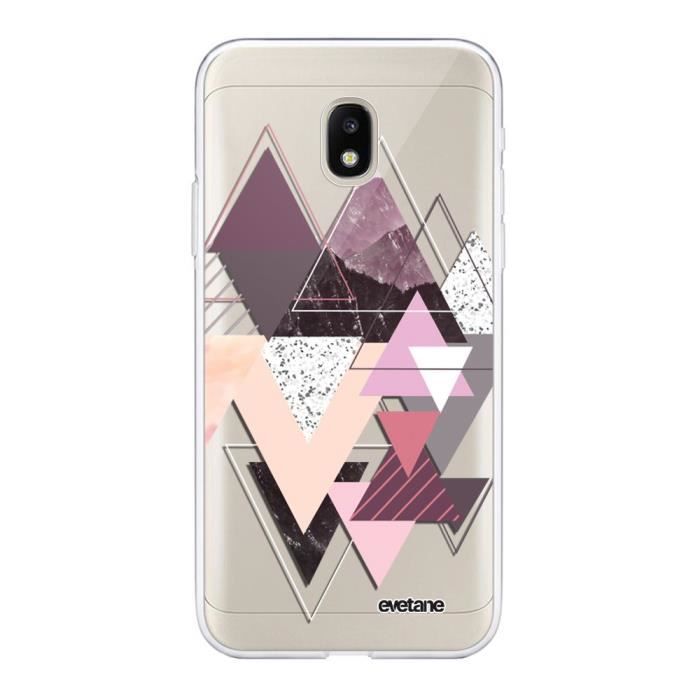 Coque pour Samsung Galaxy J3 2017 transparente Triangles Design Tendance Evetane.