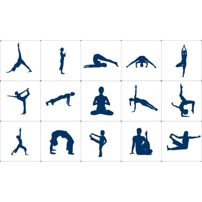 Poster Affiche Positions de Yoga Asanas Meditation Bien Etre Inde 42cm x 70cm