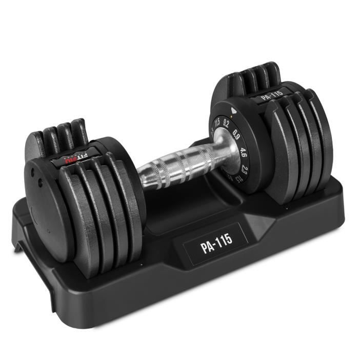 Haltère réglable PA-115 poids de 2,3kg à 11,5kg pour la musculation à domicile - FITFIU Fitness