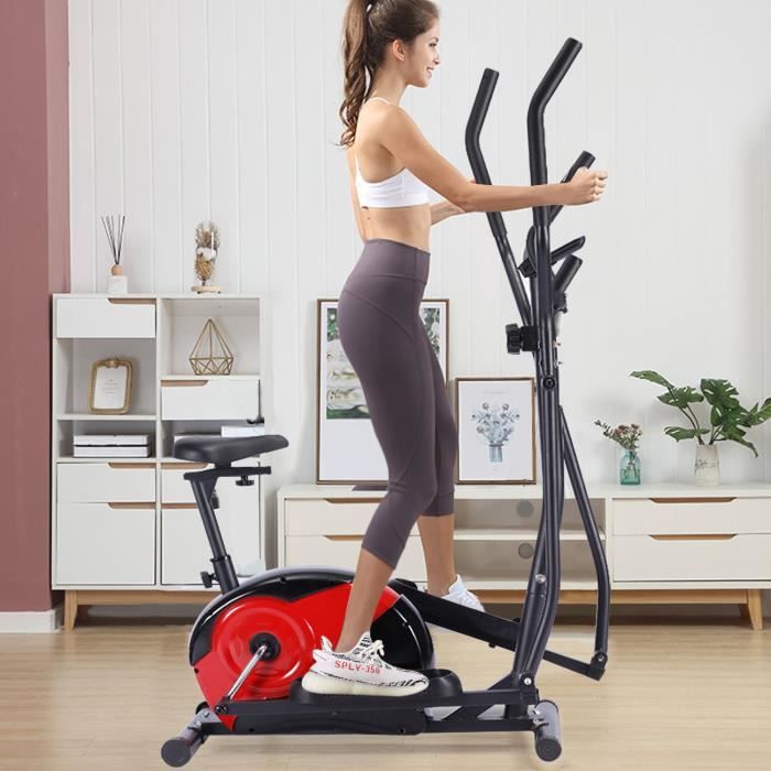 KirinSport Vélo elliptique multifonctionnel à commande magnétique 8 vitesses max 110kg