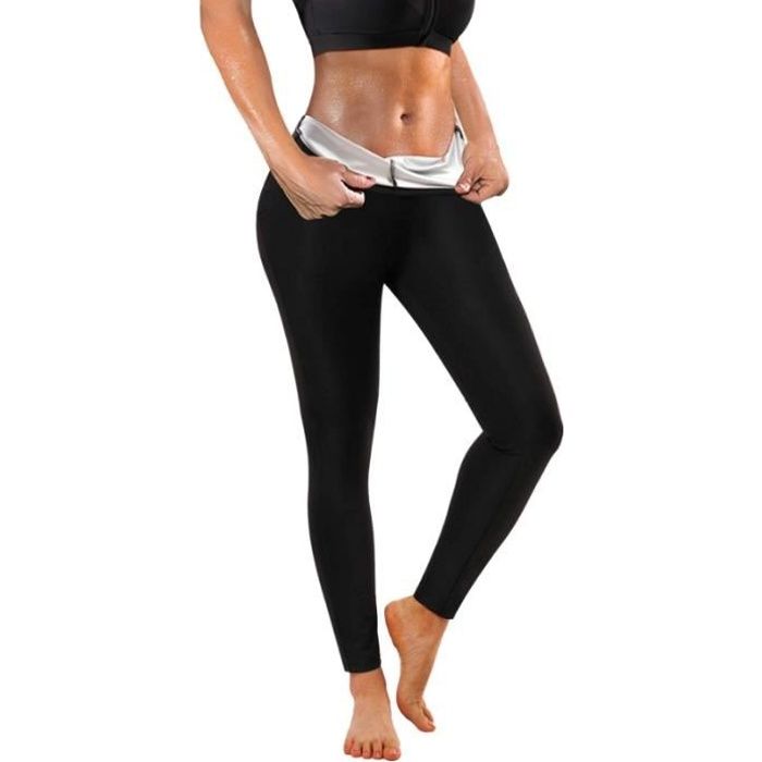 Pantalon de Sudation Sport Femme Sauna Legging Minceur Amincissant Anti Cellulite Transpiration Pants Taille Haute Pantalons