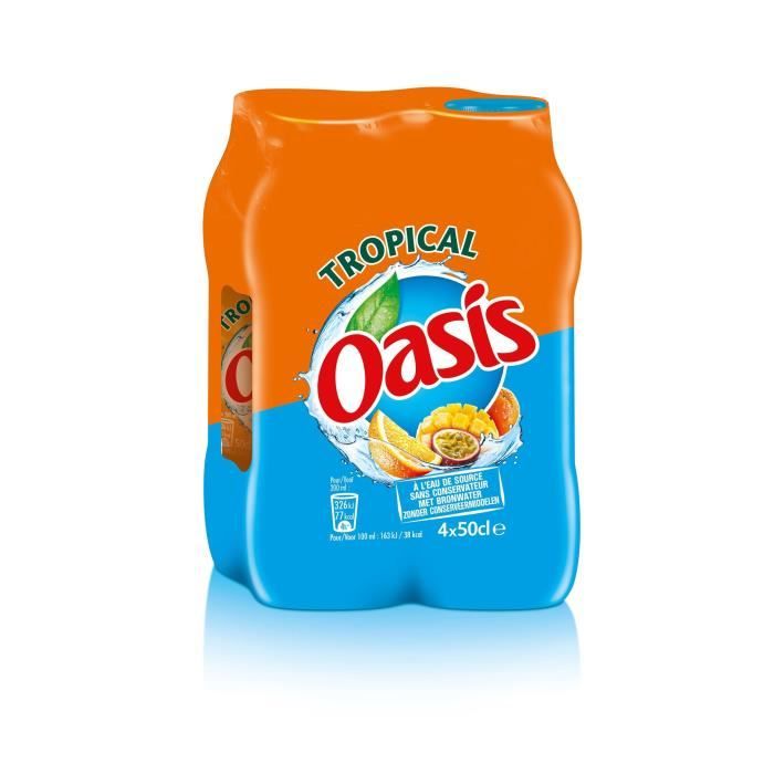 OASIS Lot de 4 Boissons Tropical 4x50cl