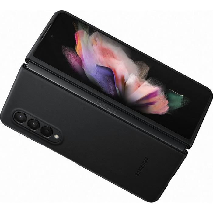 SAMSUNG Z Fold3 Coque en cuir Noir