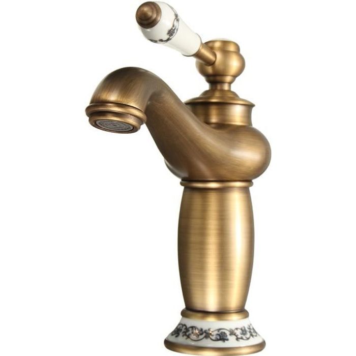 SUPER Robinet lavabo Mitigeur Laiton céramique salle de bain retro rotation BRONZE