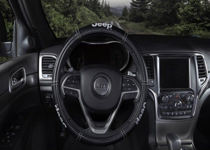 Housse De Volant Jeep - Modèle 006478r01 - Noir Avec Logo Jeep - Pour Grand Cherokee, Wrangler, Patriot, Compass (1994-2016)
