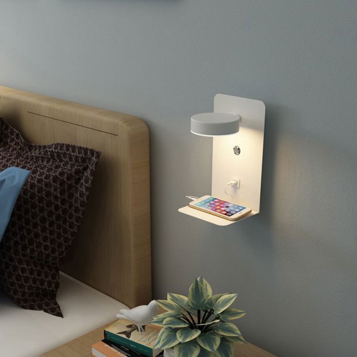 Applique Murale Interieur LED Dimmable avec Interrupteur Fil 12W Lampe