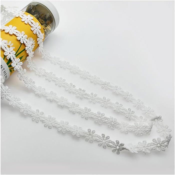 50 Mètres Bordure Dentelle Blanche, Ruban Dentelle, Ruban