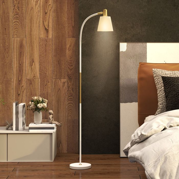 HOMCOM Lampadaire Sur Pied Salon Moderne – Abat-jour Lin Beige, 2 Douilles E27, Interrupteur Au Pied, 120 Cm Élégant