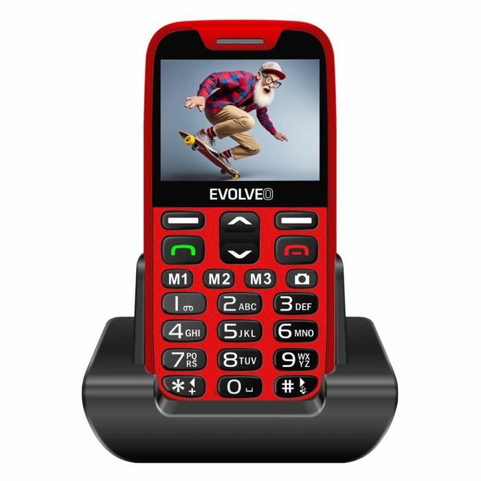 Téléphone portable - EVOLVEO - EasyPhone XR - Rouge - 23 pouces - 1000 mAh
