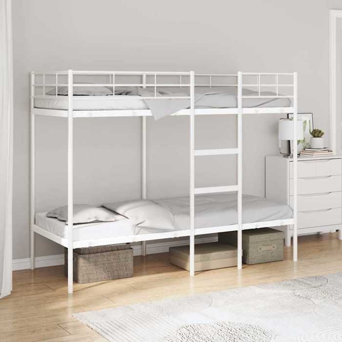 CHIC Lit adulte1 place - 75x190 cm Lit superposé blanc 75x190 cm acier #Sara44986