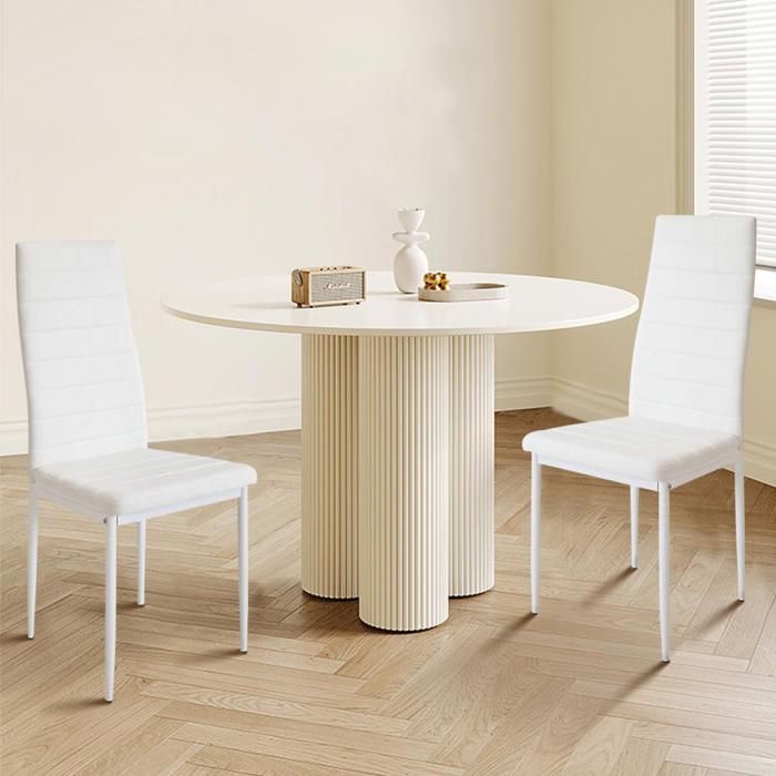 JEOBEST 2pcs Chaises Salle à Manger Scandinave Chaises de Cuisine en Acier au Carbone + Cuir PU pour Restaurant Salon