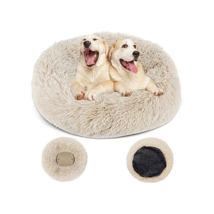 Panier pour chien rond - 80 cm - Amovible - Lavable en machine - Confortable - Moelleux - Antidérapant