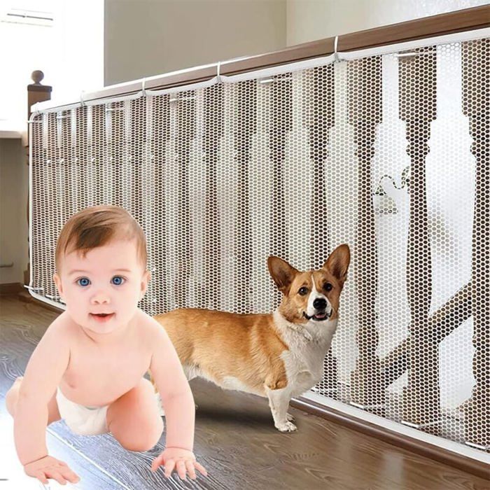 Comparer les prix de Filet de Protection pour Escaliers Filet de Protection Enfant Gardez Les Enfants et Les Animaux en Sécurité Blanc(3m x 79c Label