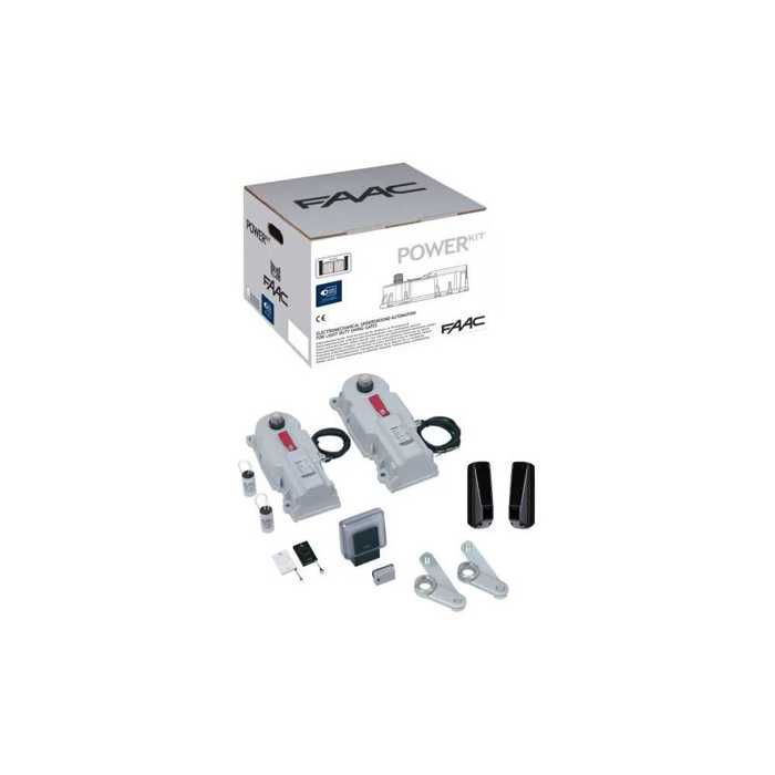 Kit motorisation portail battant - FAAC - Power Kit Integral 24V - 2×770N 24V - Armoire E024S - Simply Connect