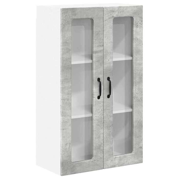 Armoire de cuisine - GKO - Gris béton - 60x31x100 cm - Bois dingénierie - 3 étagères - 2 portes à charnières