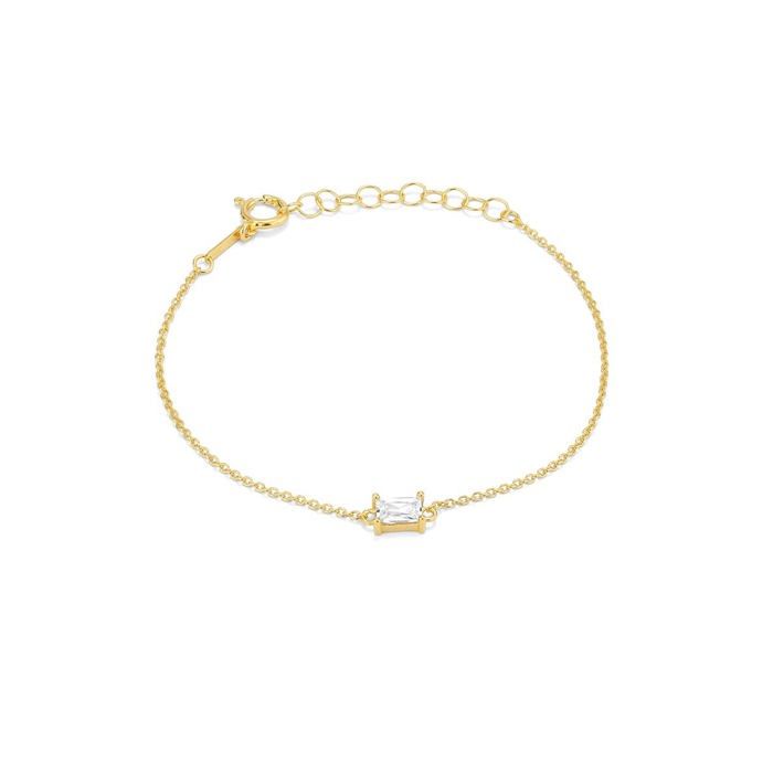 Bracelet en argent plaqué or - Radiant - Design intemporel - Pierres en zircone cubique - Fermoir mousqueton Bracelet en argent plaqué or - Radiant - Design intemporel - Pierres en zircone cubique - Fermoir mousqueton