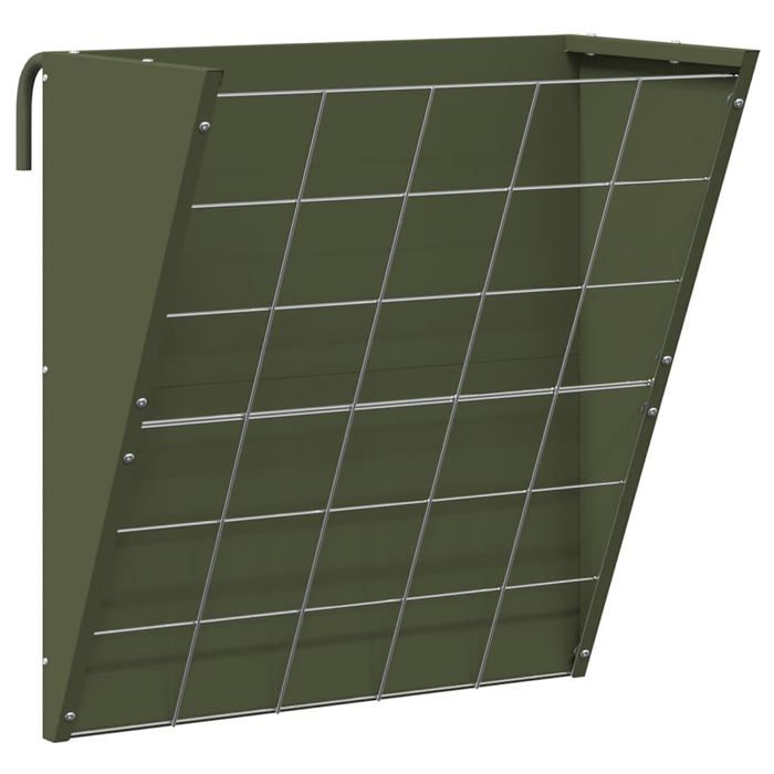 Râtelier à foin suspendu - vidaXL - Vert olive - 61x33x66 cm - Acier laminé à froid - Résistant aux intempéries