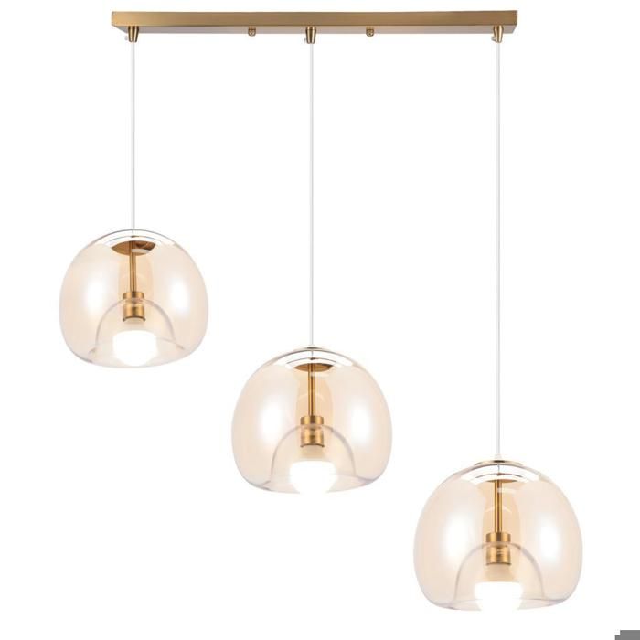 iDEGU Suspension Luminaires en Verre Moderne AmbreE27 Lustre Plafonnier Vintage Ajustable Style Nordique pour Salon Chambre