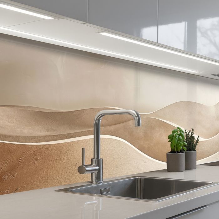 KitchenYeah crédence de cuisine Abstrait Moderne Nature Beige 150x80cm