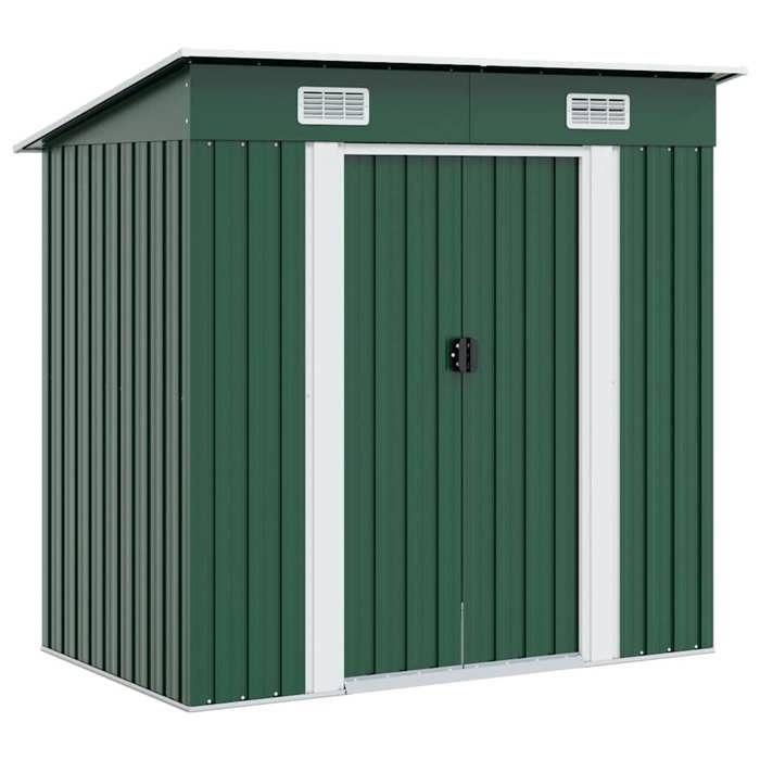 Vert Abri de jardin Métal Vert - Cabanes & abris de jardin H6643