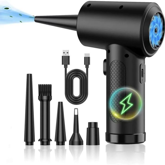 Mini aspirateur souffleur portable - OKZ - 6000mAh - Sans fil - Batterie - Noir