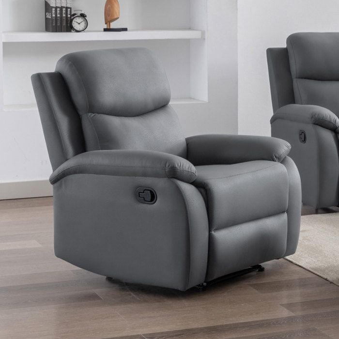 Fauteuil de relaxation manuel en PU anthracite - ZOLARA