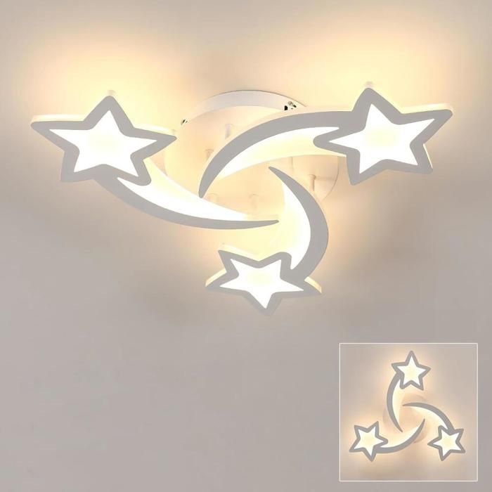 Osairous Lustre LED Plafonnier- Créatif Étoile Formes Plafonnier LED- 38W 3420LM Lampe De Plafond