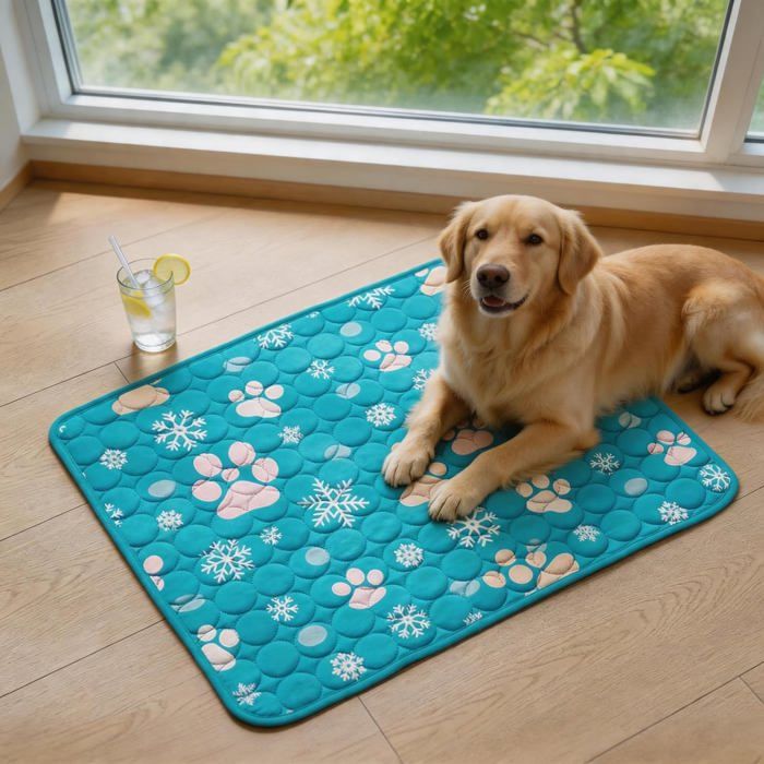 Tapis de refroidissement chien 28 x 22 épais et durable pour chiens Anti-morsure machine lavable instantané à froid chiens