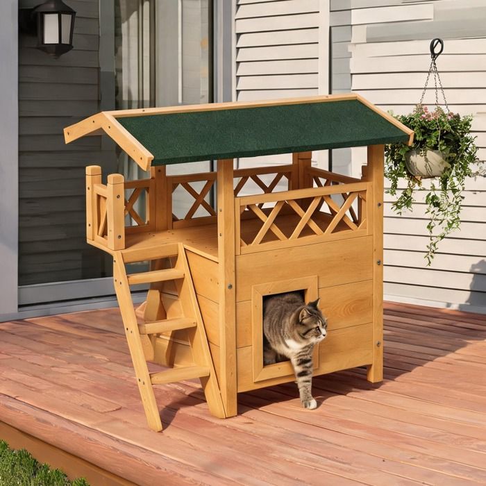 30.3 x 19.7 x 28.7 in and 77 x 50 x 73 cm Cat Caves and Houses with Bois Naturel Bois De Sapin