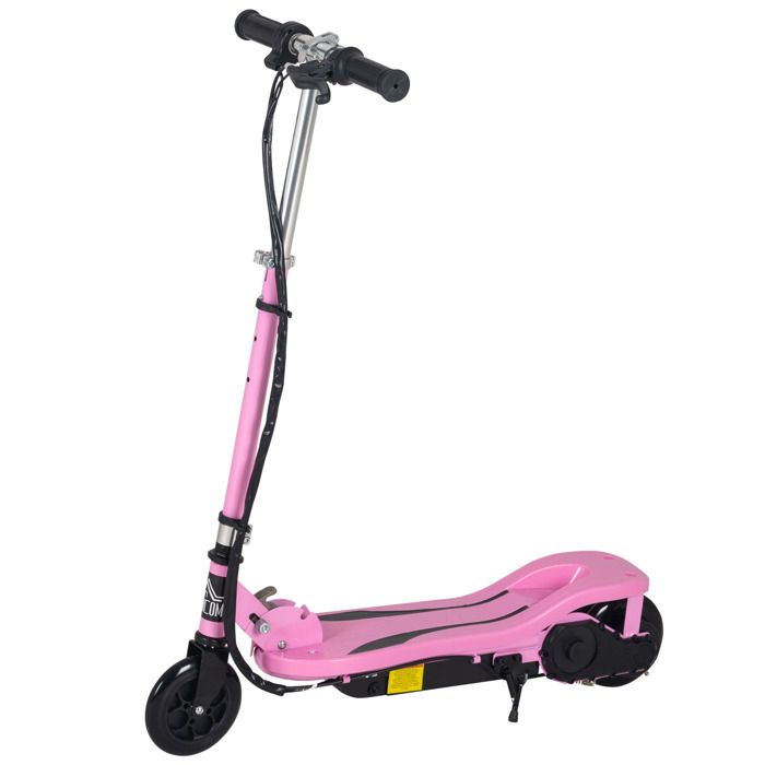 Trottinette électrique - HOMCOM - pliante pour enfant de 7+ans - 120W Vitesse max 12km/h - 75 x 36 x 82-93 cm - rose