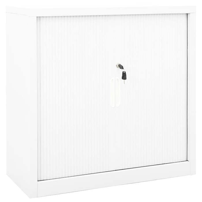Blanc Armoire à portes coulissantes Blanc 90x40x90 cm Acier - Meuble Rangement LV30039 Blanc Armoire à portes coulissantes Blanc 90x40x90 cm Acier - Meuble Rangement LV30039