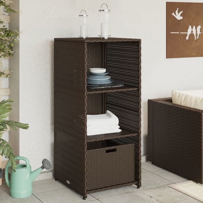 vidaXL Armoire de rangement jardin marron 50x55x115 cm résine tressée poids:12.6 kg &7488 @1427