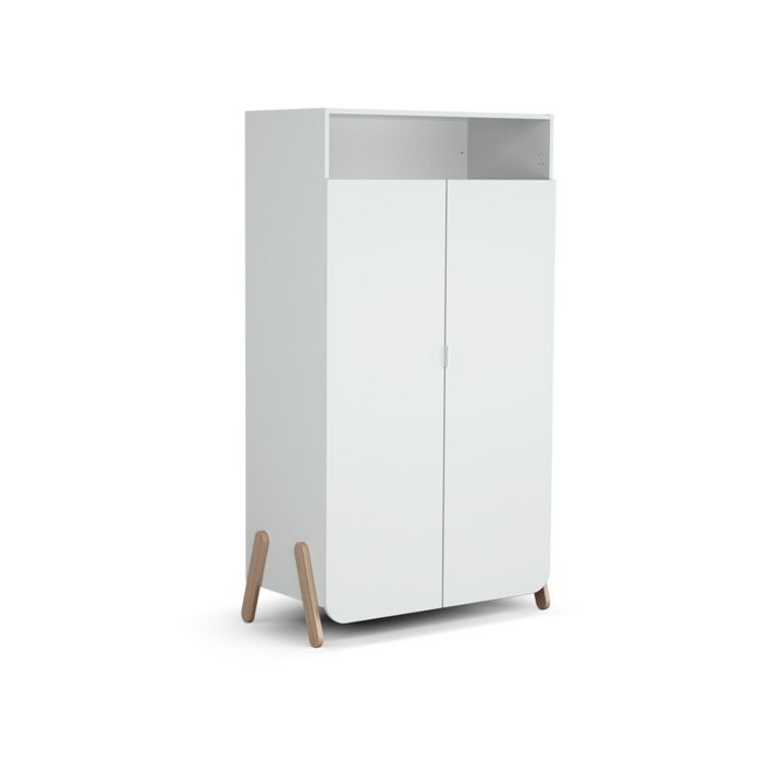 AT4 - Armoire enfant 2 portes en bois PIRATE Blanc et Hêtre 100 x 50 x 176 cm Blanc et Hêtre - Taille unique AT4 - Armoire enfant 2 portes en bois PIRATE Blanc et Hêtre 100 x 50 x 176 cm Blanc et Hêtre - Taille unique