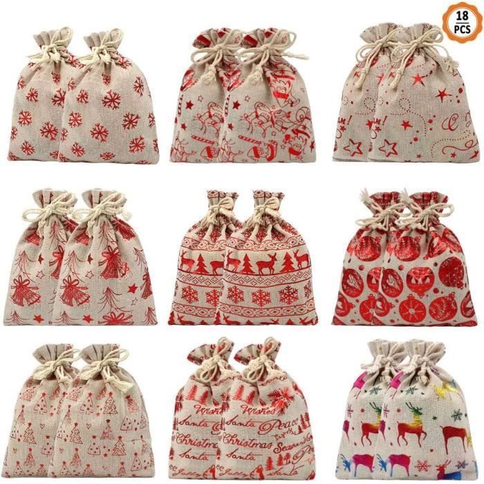 20 Pcs sac-cadeau à cordon assorti cadeau de Noël Goodie sacs d'emballage  de bonbons - Cdiscount Beaux-Arts et Loisirs créatifs