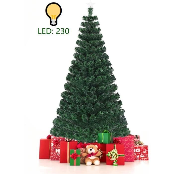 Sapin De Noël Artificiel 180 Cm Lumineux - 1000 Branches, 2 Modes LED (couleur/blanc)
