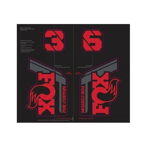 Autocollants pour fourche et amortisseur Fox Factory 2022 - rouge/noir - Homme - VTT