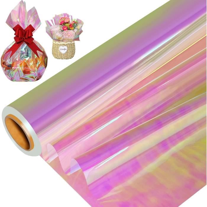 Rouleau de Papier Cadeau, 3 Rouleaux Papier Emballage Holographique Brillant  Irisé pour Anniversaire, 3 Motifs, 44 cm x 5,2 Mètres : : Cuisine  et Maison