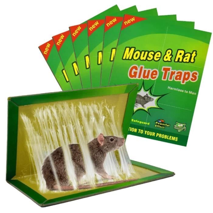 Piege a Souris Colle Collant 6 Pièces Pièges à Souris Attrape Anti Souris Rat Glue Plaque Collante Piège Souris et à Rat [6 Pièces]