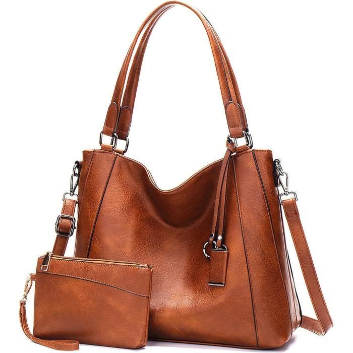 Sac Cabas Femme Grande Sac A Main Bandouliere Et Portefeuille De 2 Pieces Tote Bag Faux Cuir Impermeable Sac Fourre Tout F n9690 Cdiscount Bagagerie Maroquinerie