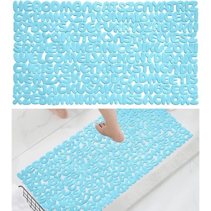 Tapis De Douche Antidérapant 40x80 Cm Bleu - Épais Avec Ventouses Et Massage, Idéal Pour Bains, Saunas Et Sécurité Maximale