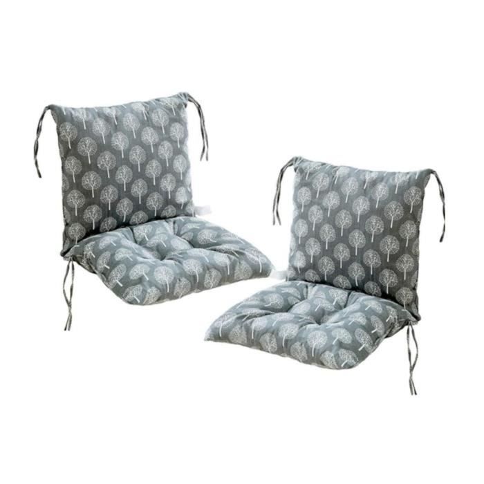 Coussins de chaise - Non spécifié - Lot de 2 - 40 x 40 cm - Gris - Déhoussable: Non