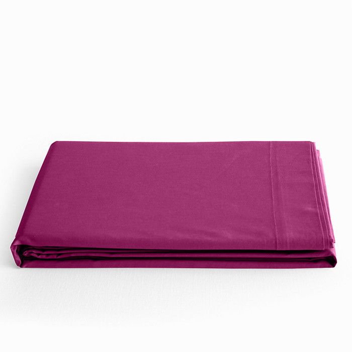 Drap plat Prémium pour lit 1 place & 2 places - 180x290 - Prémium Magenta