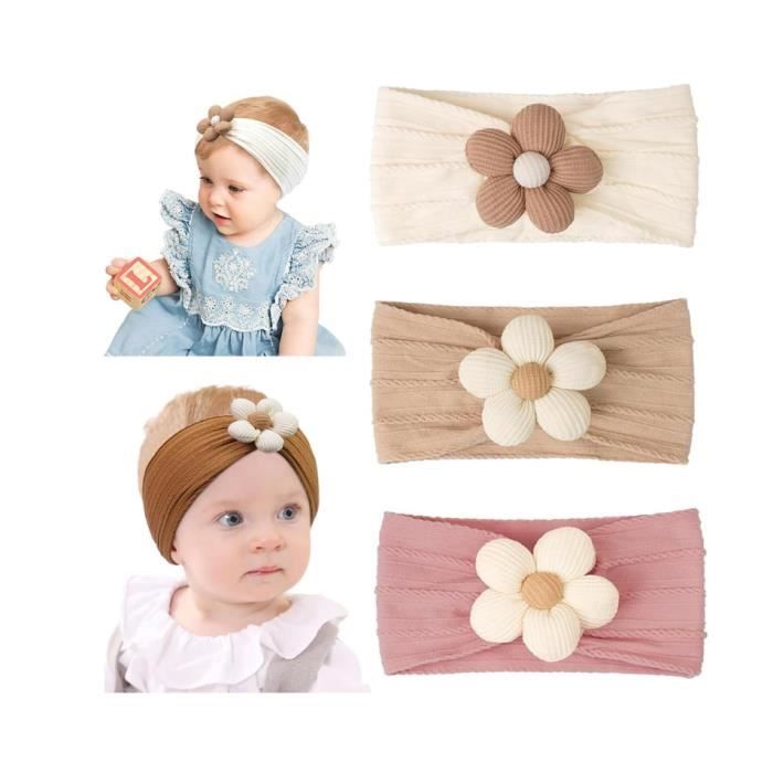 Lot De 3 Bandeaux Bébé Fille EIHI - Bandeaux Élastiques Doux Avec Nœuds Pour Nouveau-nés Et Photos