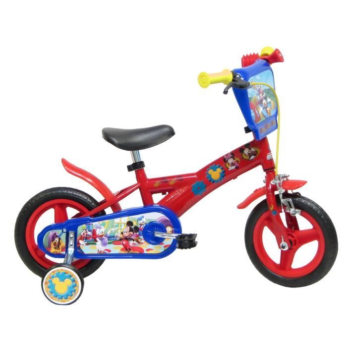 Velo Enfant Disney Mickey Mouse 10 2 3 ans Cdiscount Sport