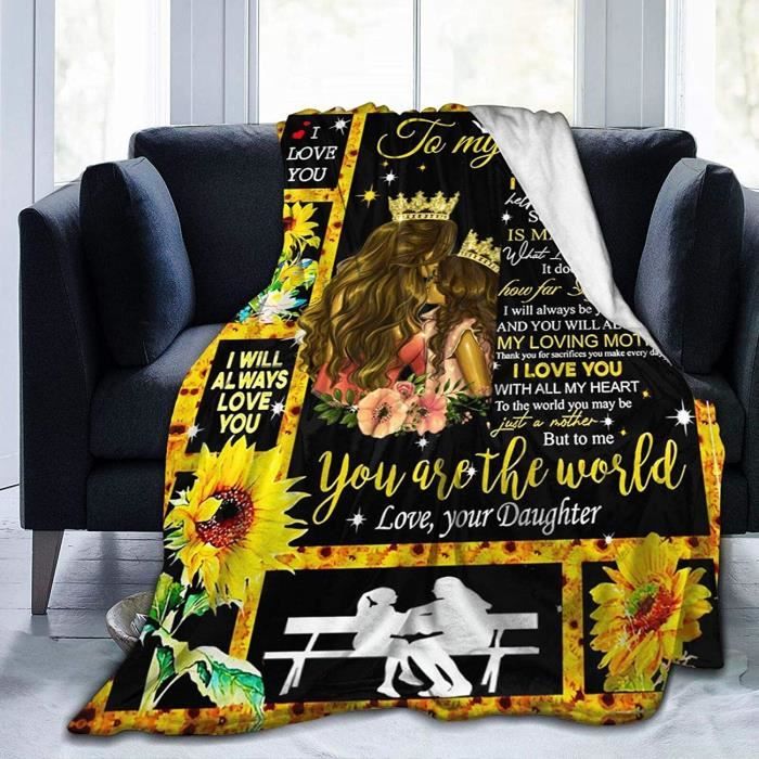 Lettre D Amour A Ma Mere Couverture En Flanelle De Sa Fille 127 X 101 Cm A0171 Cdiscount Maison