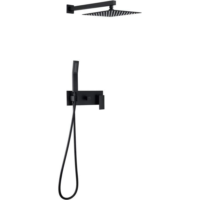 Douche Encastrable Noir Colonne de Douche sans Kit