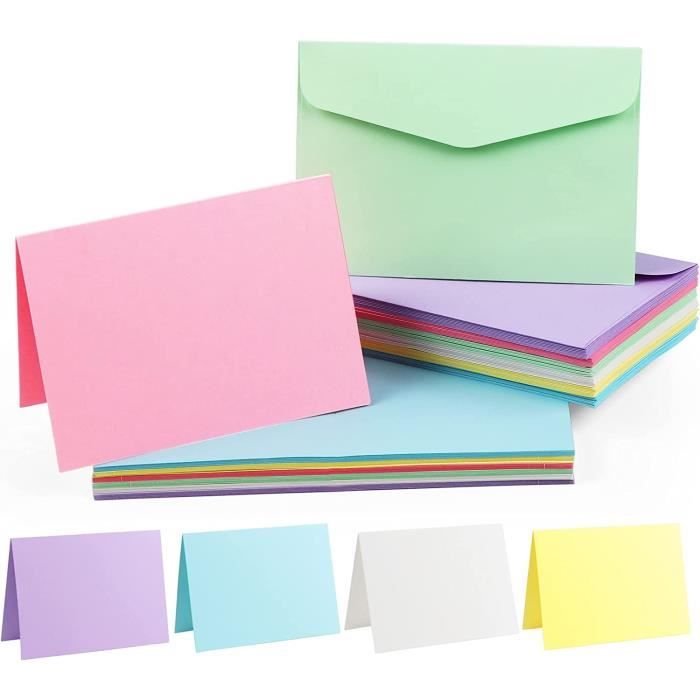 Lot 50 Enveloppes Kraft Multicolores 17,5 X 12,5 Cm – Enveloppes Colorées Auto-Adhésives Pour Invitations, Cartes & Courriers Festifs