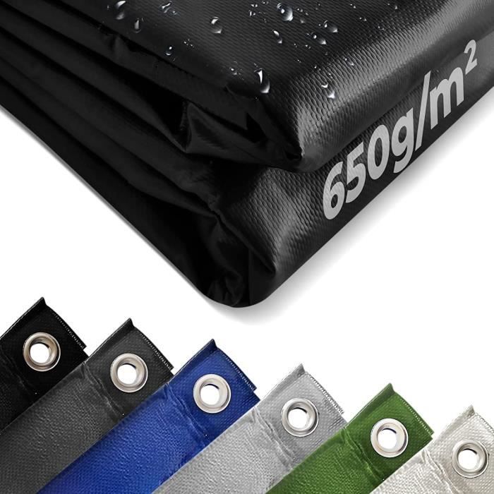 Bâche De Protection Laneetal 500g/m² - Imperméable PVC Avec Œillets - Extérieur/Jardin