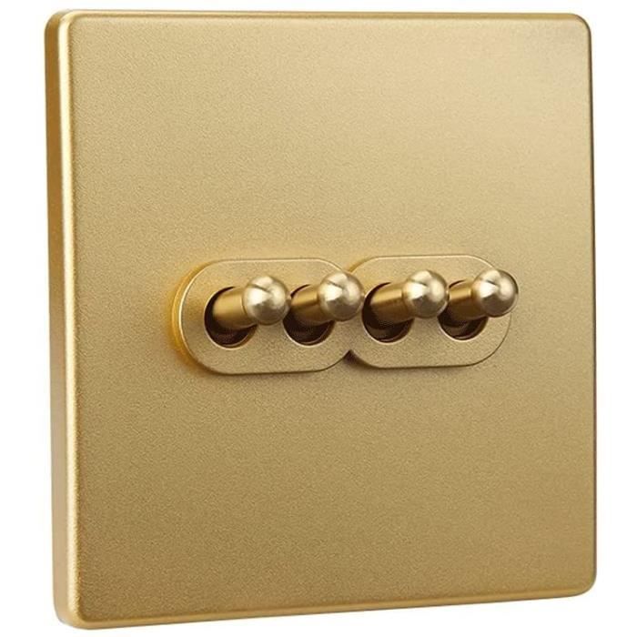 Interrupteur caché de type 86 interrupteur mural doré avec interrupteur à  panneau interrupteur rétro à levier