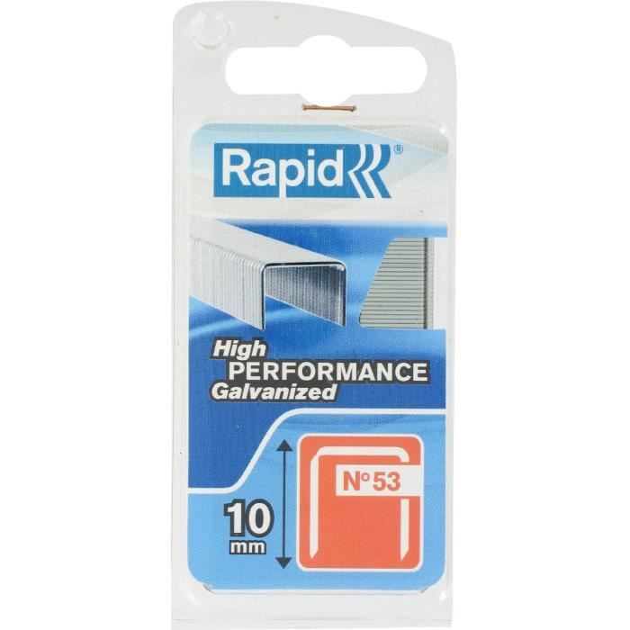 rapid agrafes galvanisees fil fin n 53 10 mm cdiscount bricolage